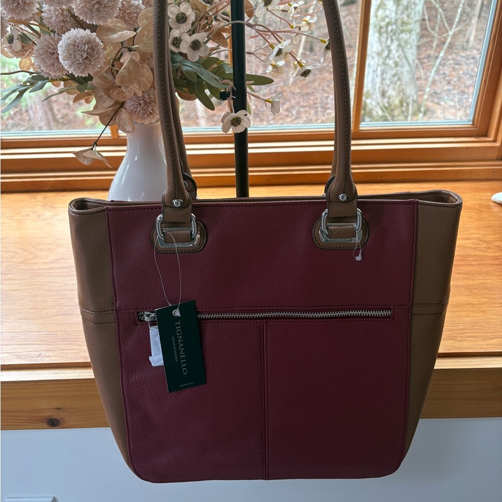Tignanello tote oxblood/cognac color